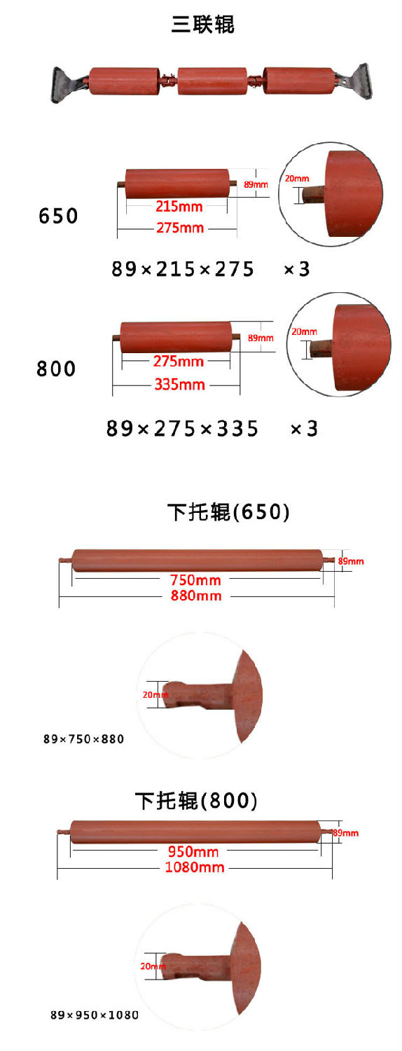 托輥技術(shù)參數(shù)